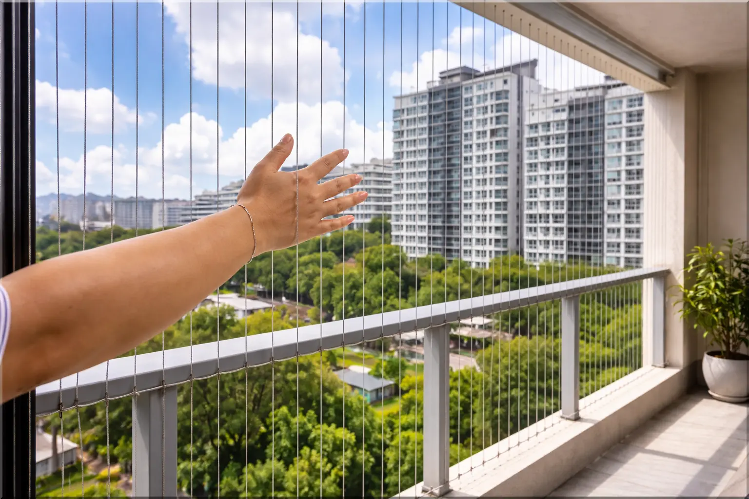 High Rise Building Invisible Grills